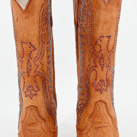 Old Gringo Mango Orange Eagle Swarovski Crystal Western Cowgirl Boot size 7.5 - Picture 7 of 11